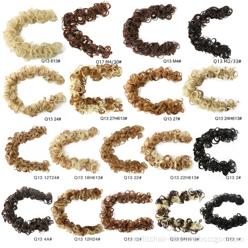 Wholesale Elastic Curly Scrunchie Messy Wavy Wrap Synthetic Flexible Hair Buns Chignon Ponytail Extensions For Women